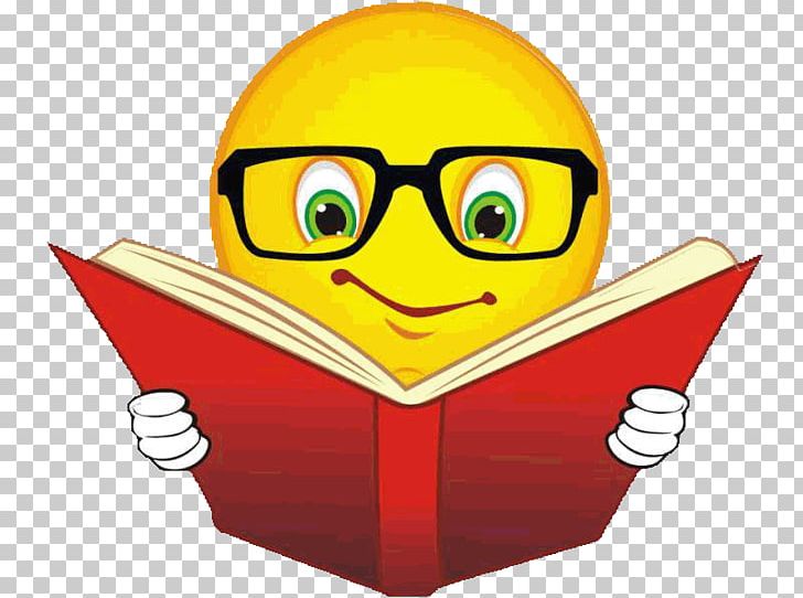 Smiley clipart reading. Emoticon book emoji png