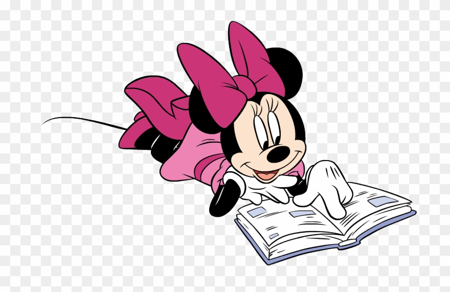 Minnie mickey mouse reading. Mice clipart school