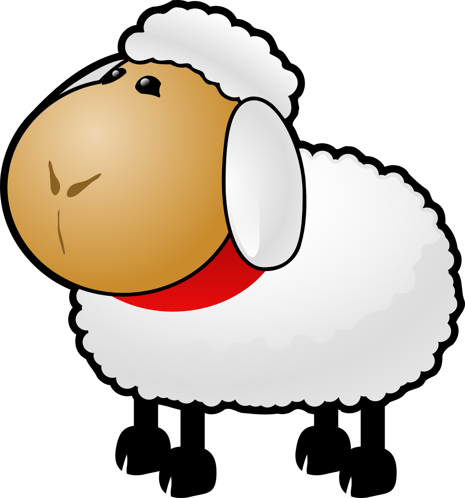 clipart reading sheep