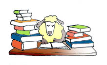 clipart sheep reading