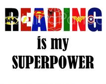 superheroes clipart reading