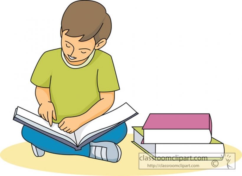 clipart reading two student