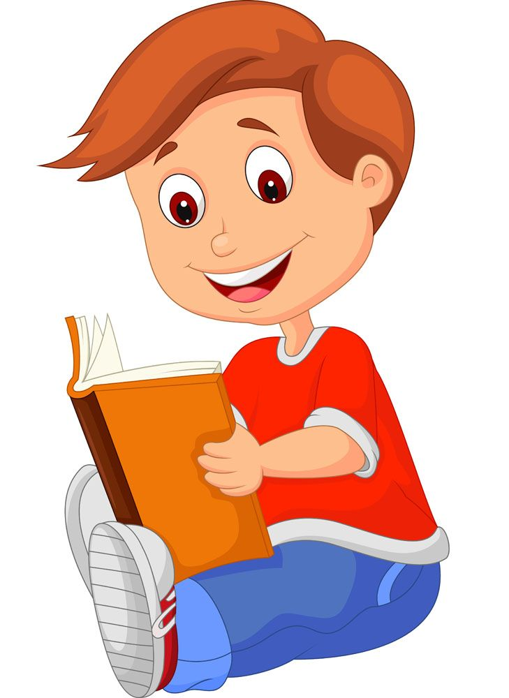clipart reading two student