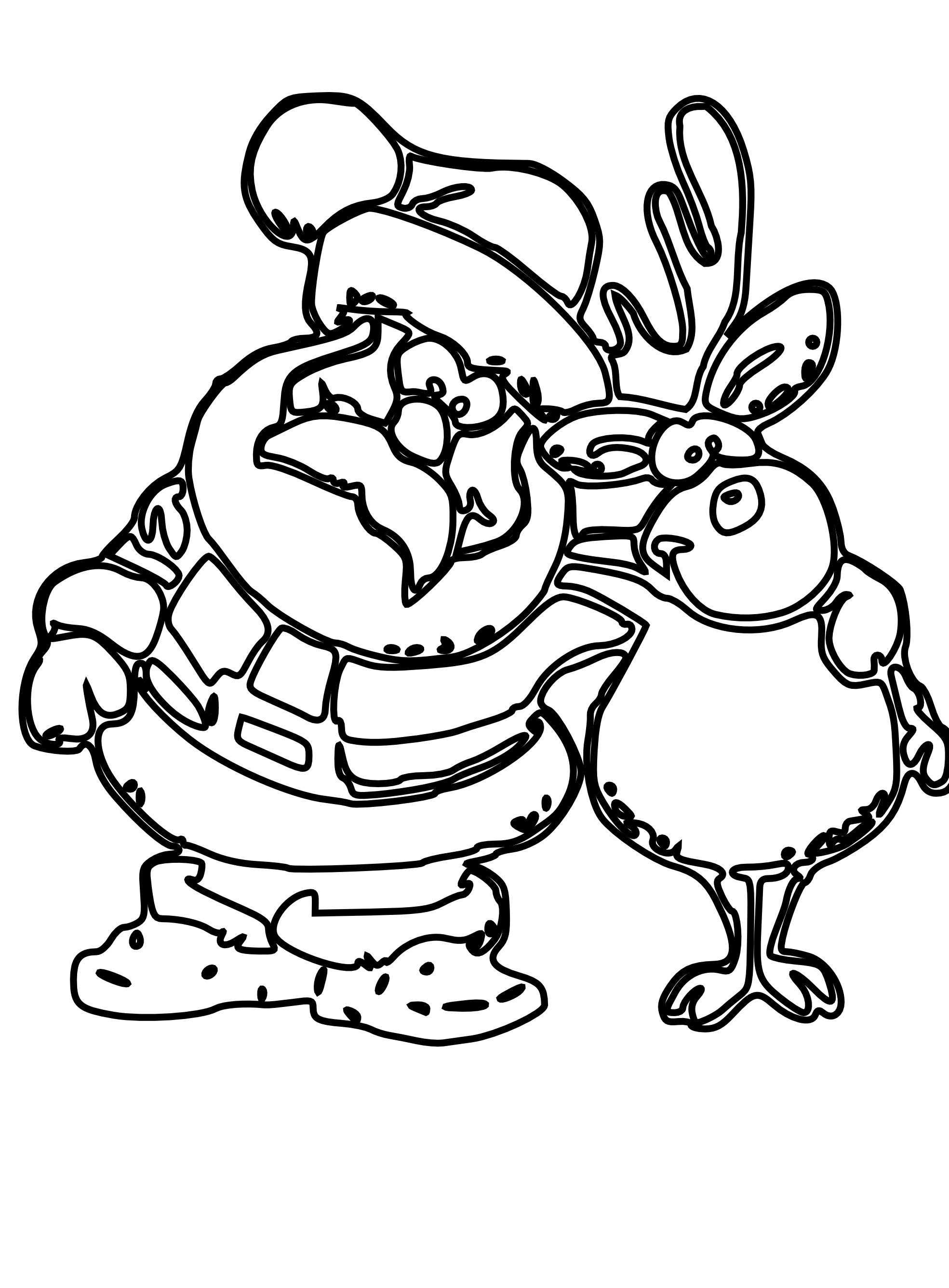 Walrus clipart coloring page. Reindeer black and white