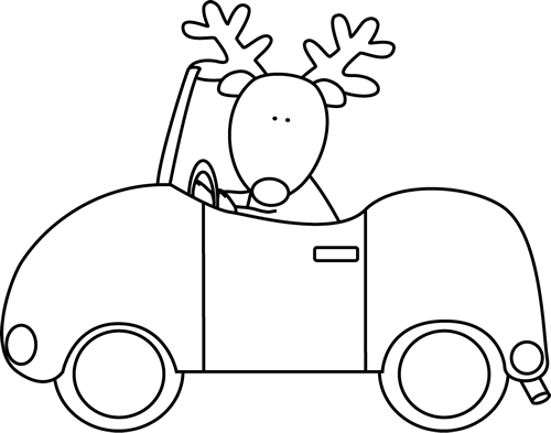 clipart reindeer car