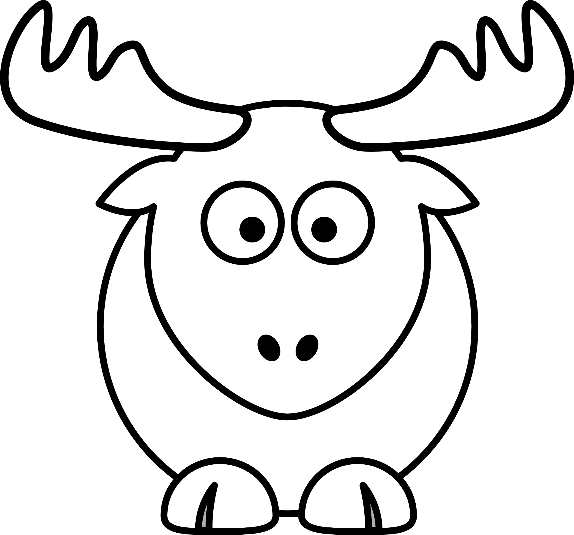 Elk clipart simple. Reindeer black and white