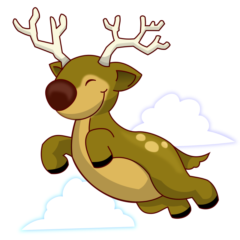 Reindeer flying