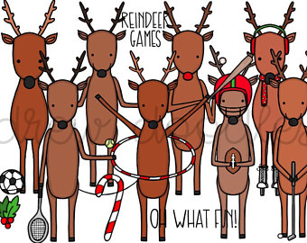 clipart reindeer group