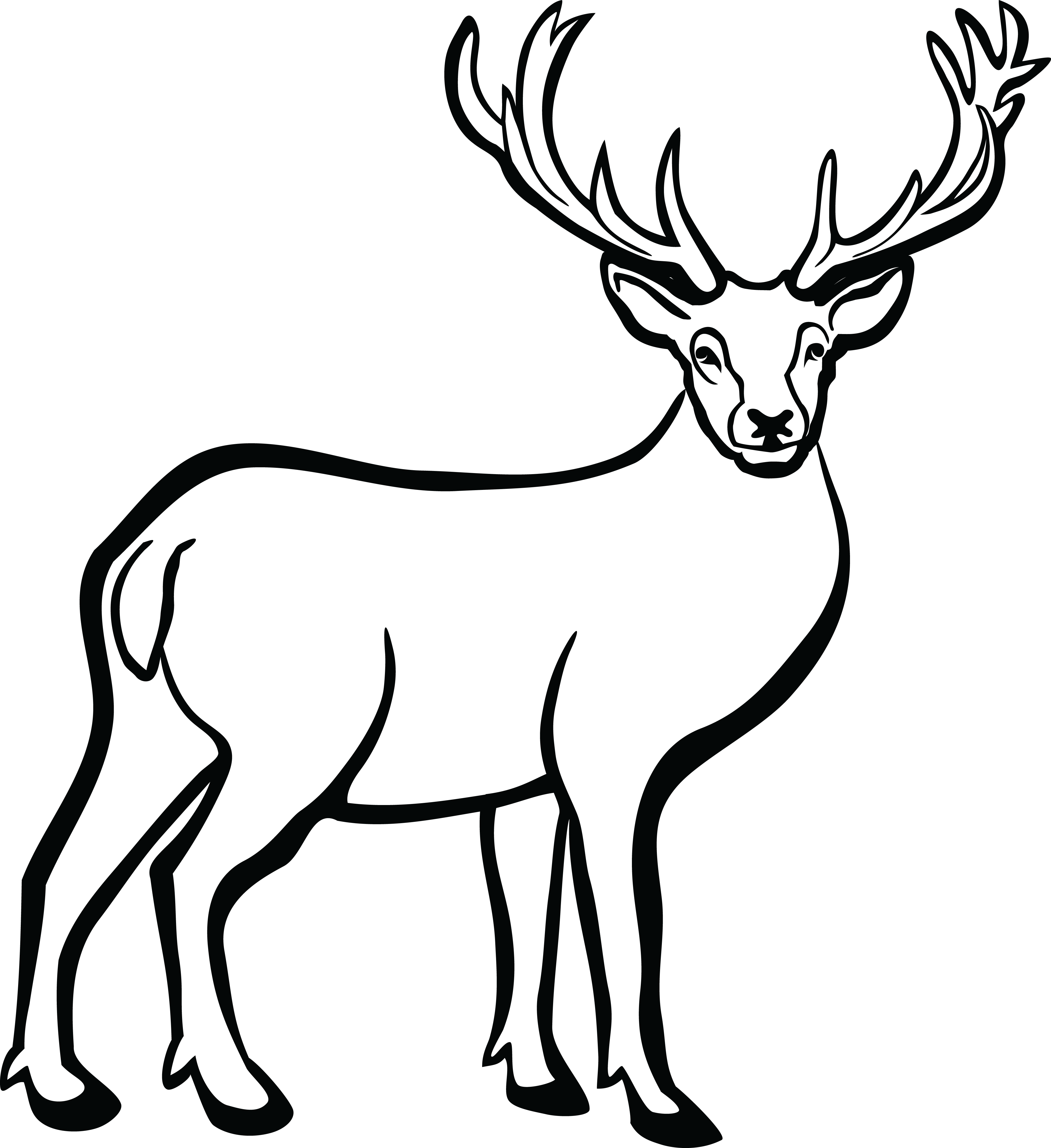 Clipart Black Original Resolution: 4000x4368 deer clipart black and white.....