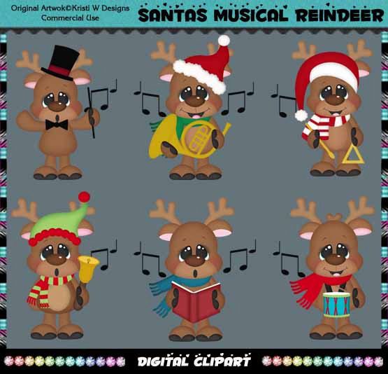 clipart reindeer musical