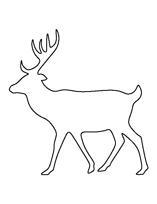 Reindeer outline template acur. Deer clipart mother's day