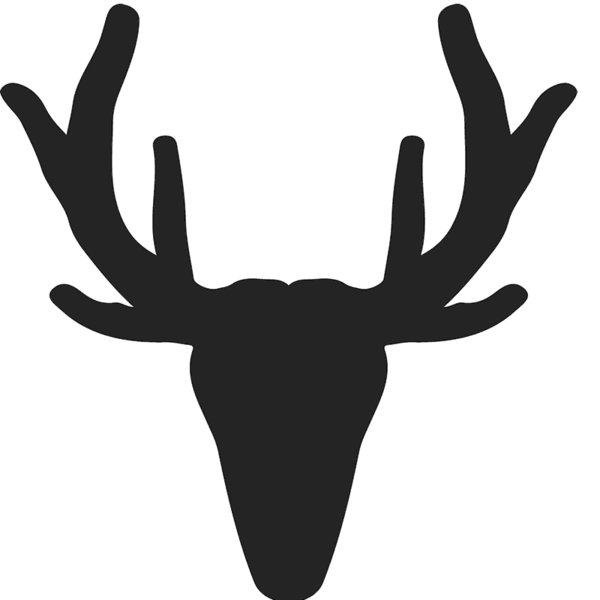 Clipart reindeer rustic. Antler silhouette stamp rubber