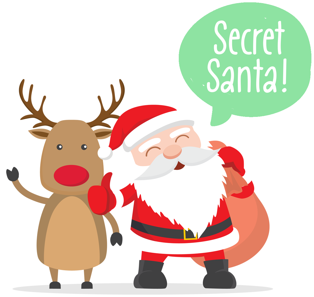 clipart reindeer secret santa