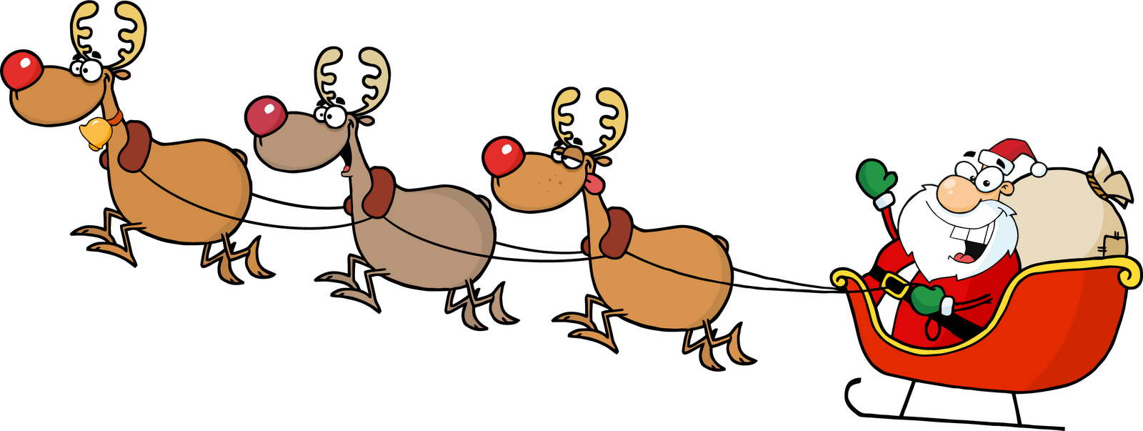 Santa png images free. Clipart reindeer sleigh