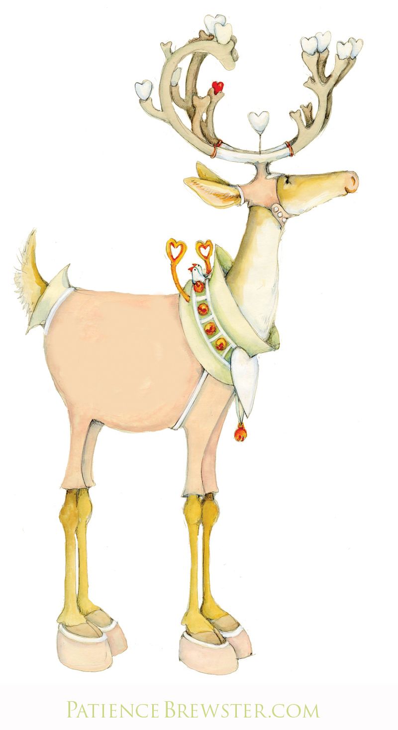 clipart reindeer whimsical