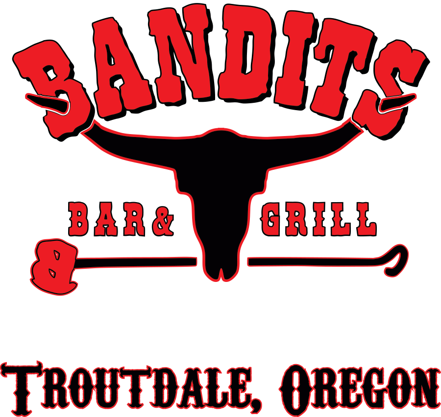 Grill clipart chalkboard. Bandits bar restaurant troutdale