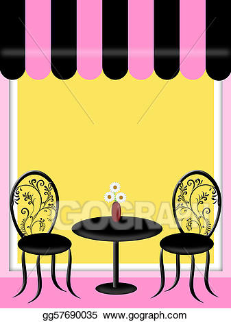 Clipart restaurant bistro. Stock illustrations with awning