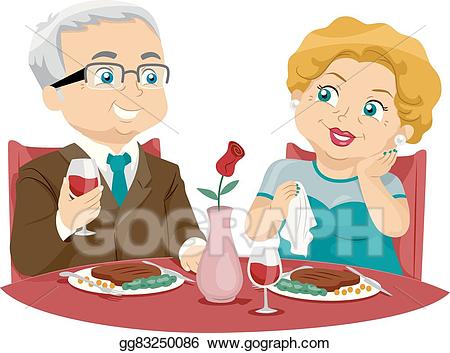 Eps vector senior couple. Restaurants clipart elderly