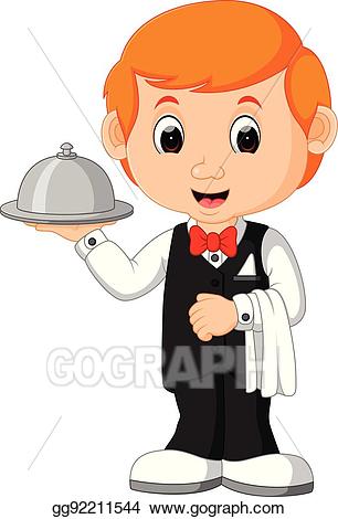 Eps illustration restaurant serving. Restaurants clipart waiter