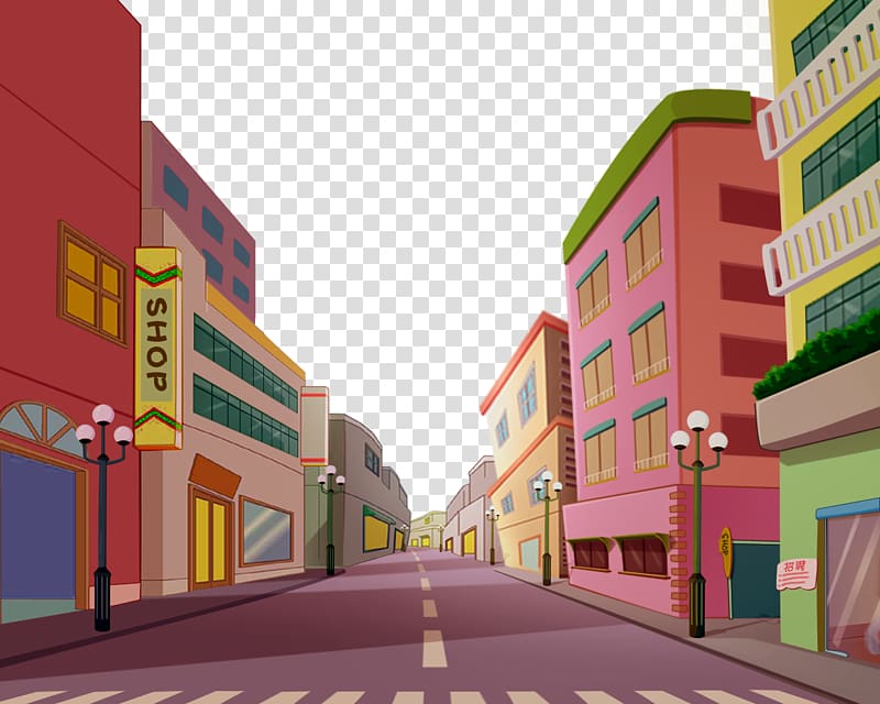 Beige and pink animated. Clipart road building