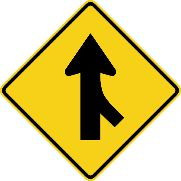 Clipart road intersection. Merge sign clip art