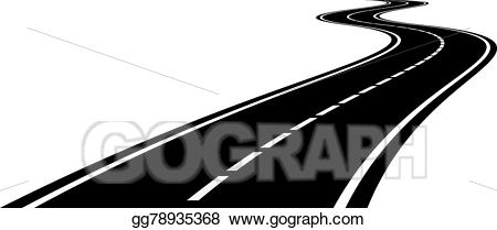 Clipart road perspective. Vector art of curved