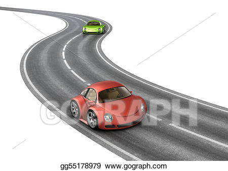 clipart road race car