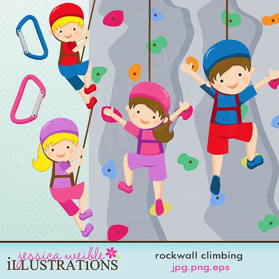 Wall climbing girls cute. Rock clipart child