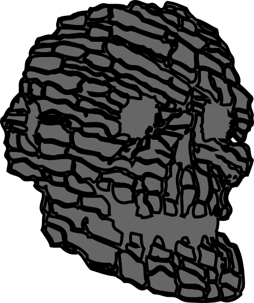 clipart skull rock