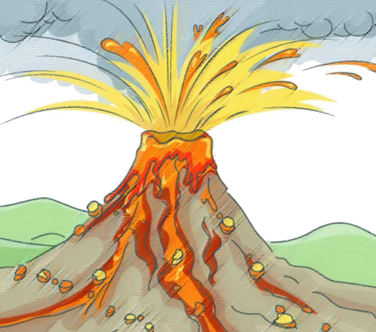 Volcanic ash xc ruption. Geology clipart volcano