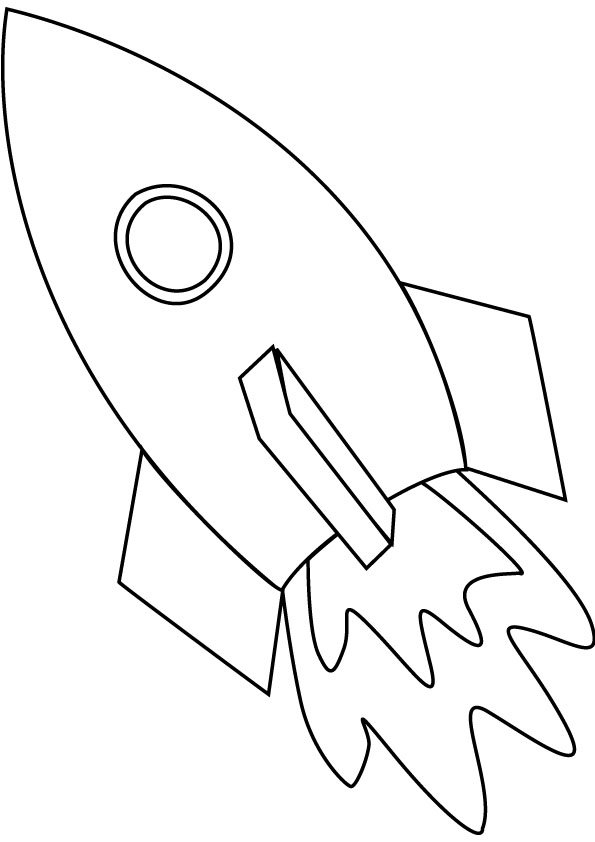 Free pictures for kids. Clipart rocket colouring page