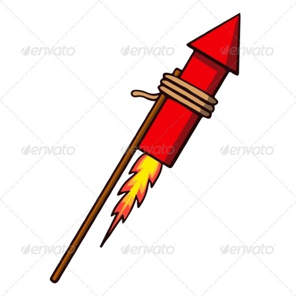 Clipart rocket firecracker. Firework vector illustration floral
