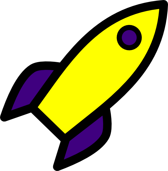 Clipart rocket logo. Purple and yellow clip