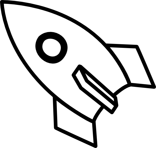 Black white clip art. Clipart rocket logo