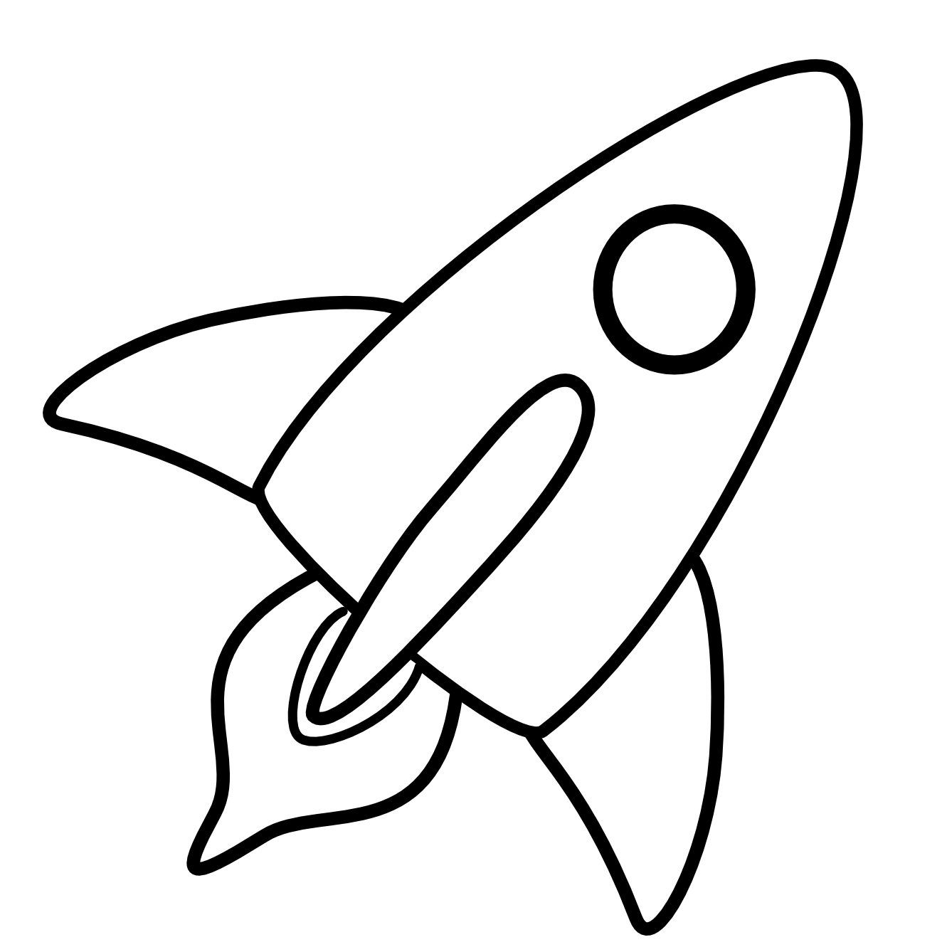 Black and white hd. Clipart rocket printable