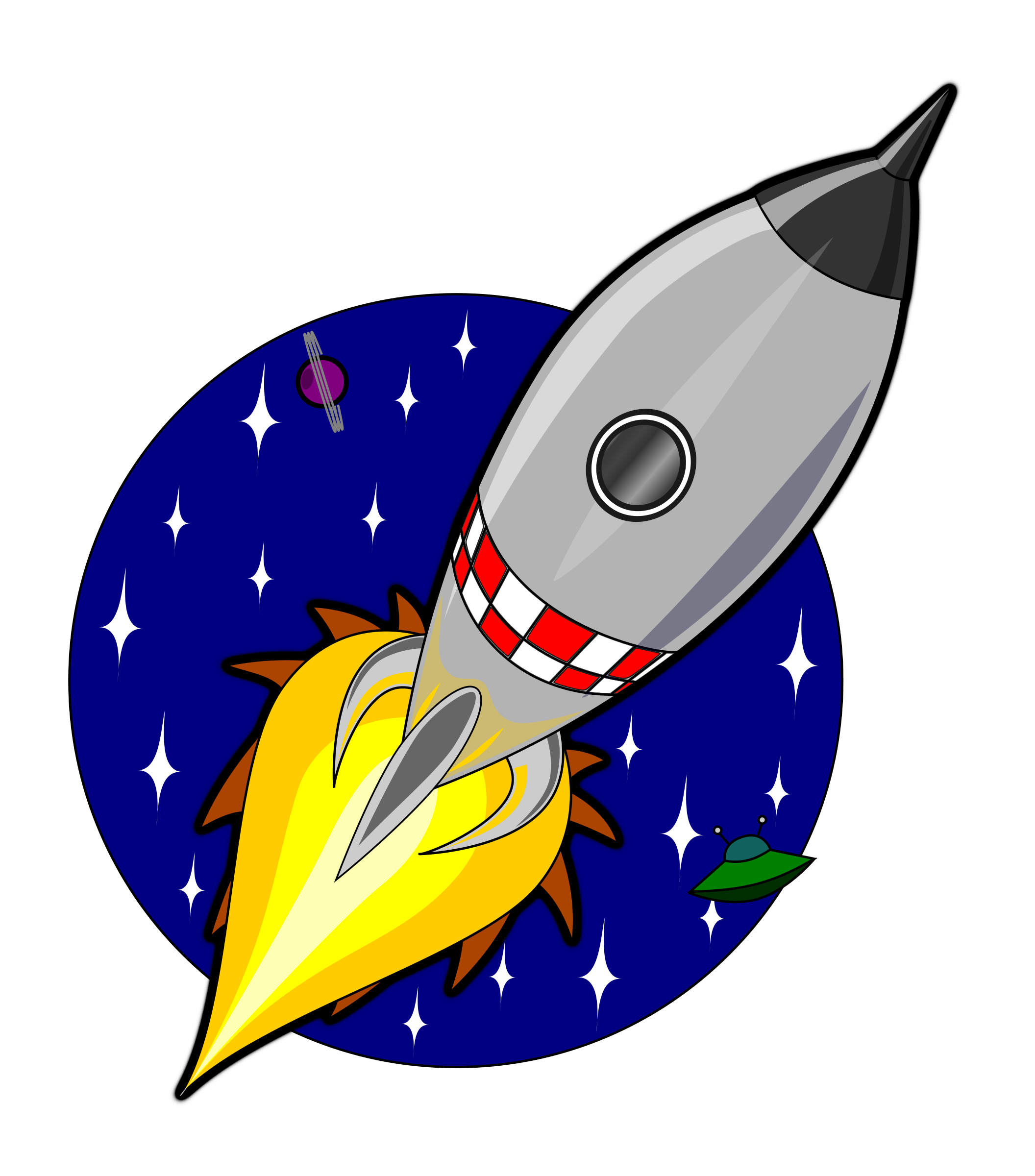 Animation of kliponius cartoon. Clipart rocket space craft
