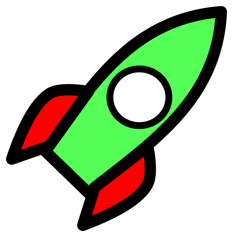 Rocketship clipart space flight. One window rocket medium