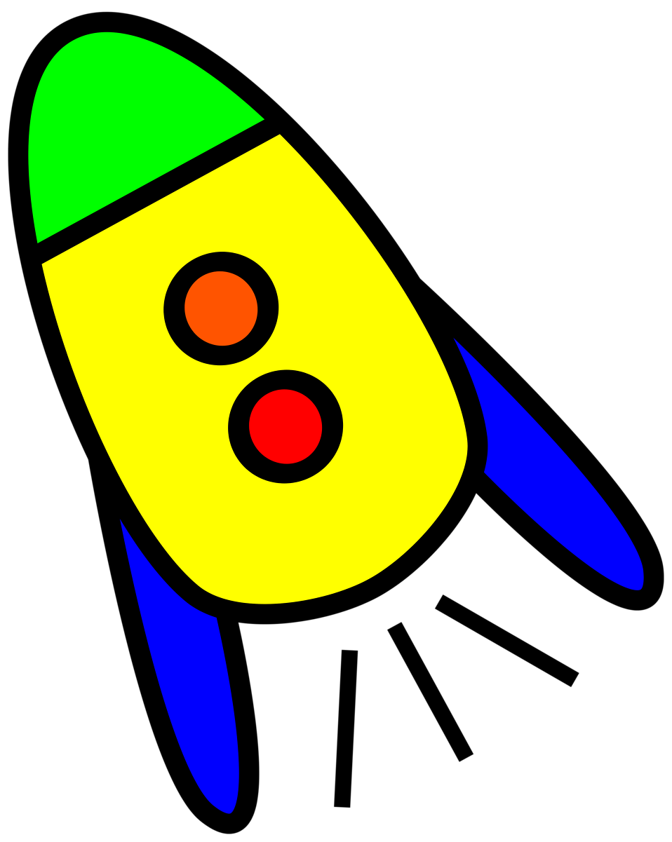 Free stock photo illustration. Clipart rocket yellow rocket