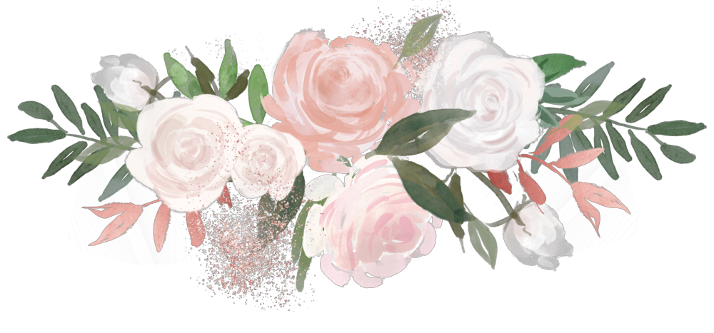Clipart rose aesthetic. Flower overlay painting pink