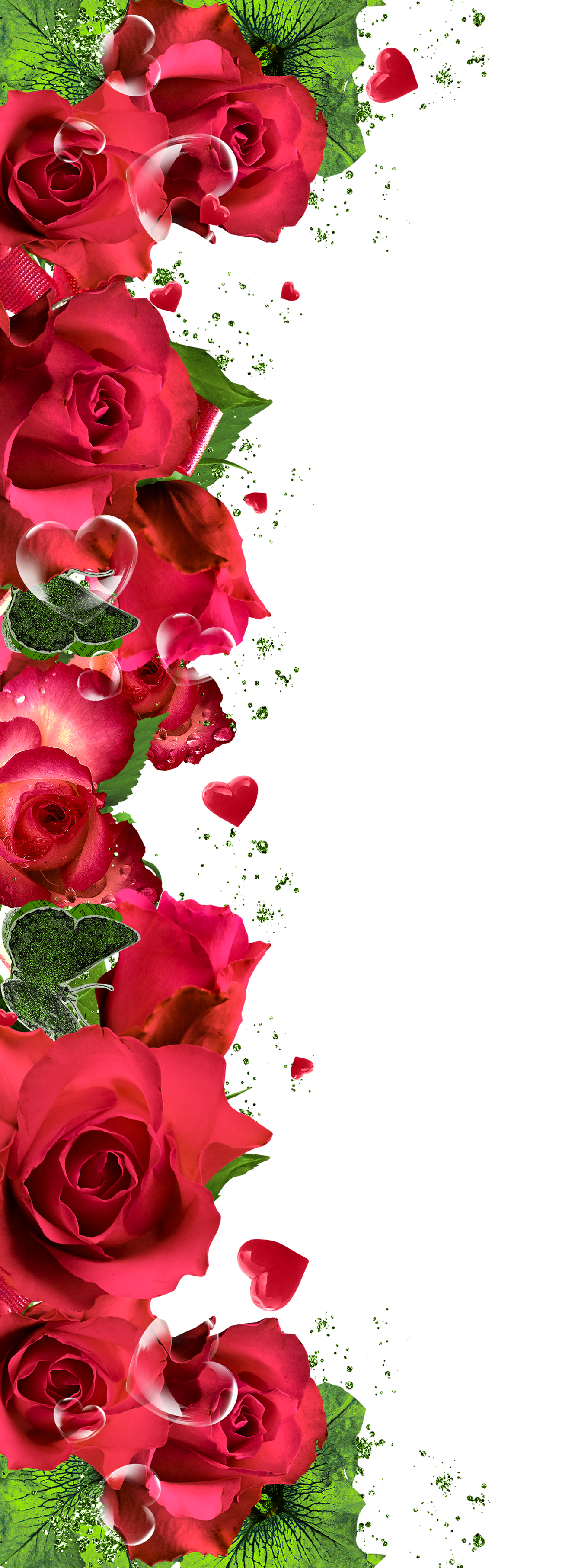 Clipart rose bed. Red roses ornament decor