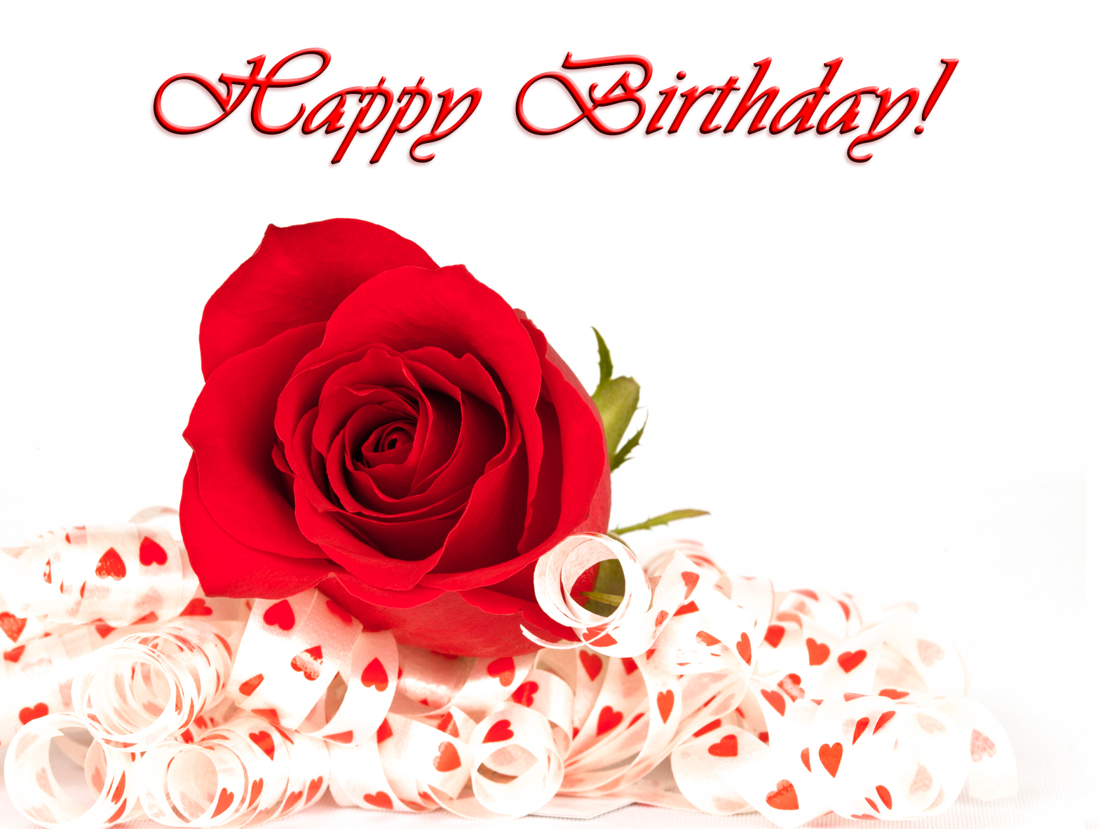 Rose clipart birthday. Happy card with red