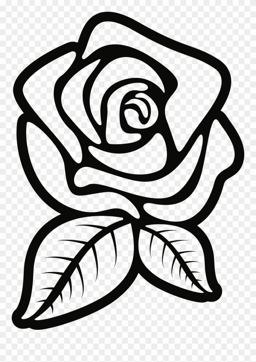 Png download . Clipart rose black and white