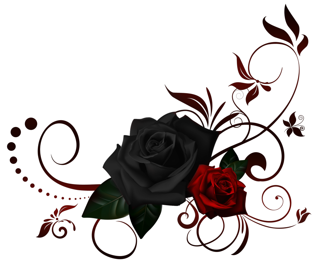 Image red corner border. Clipart rose dead rose