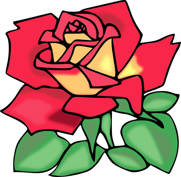 Clipart roses simple. Red rose outline panda