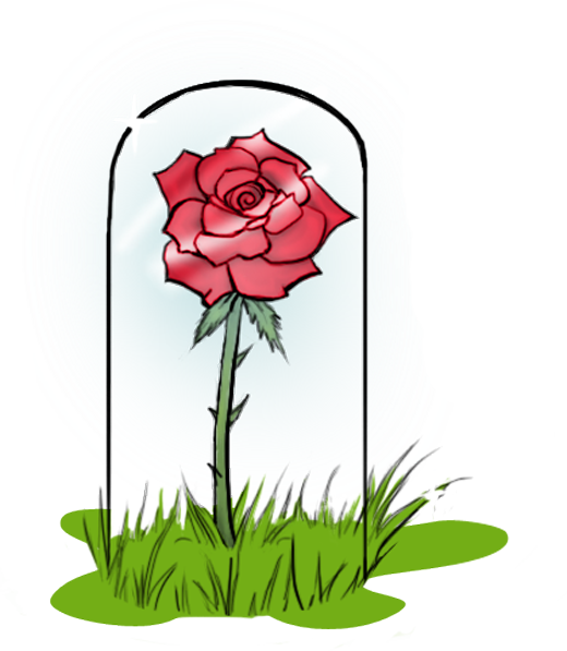 Beauty and the beast. Clipart rose dome