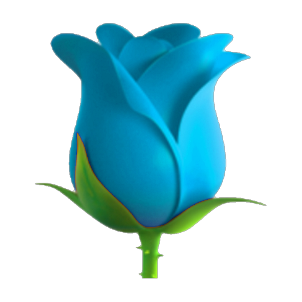 Emojisticker blueemoji blue flower. Clipart rose emoji