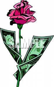 On a . Clipart rose money