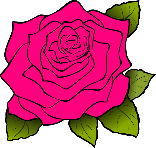Garden clipart animated. Pink rose clip art