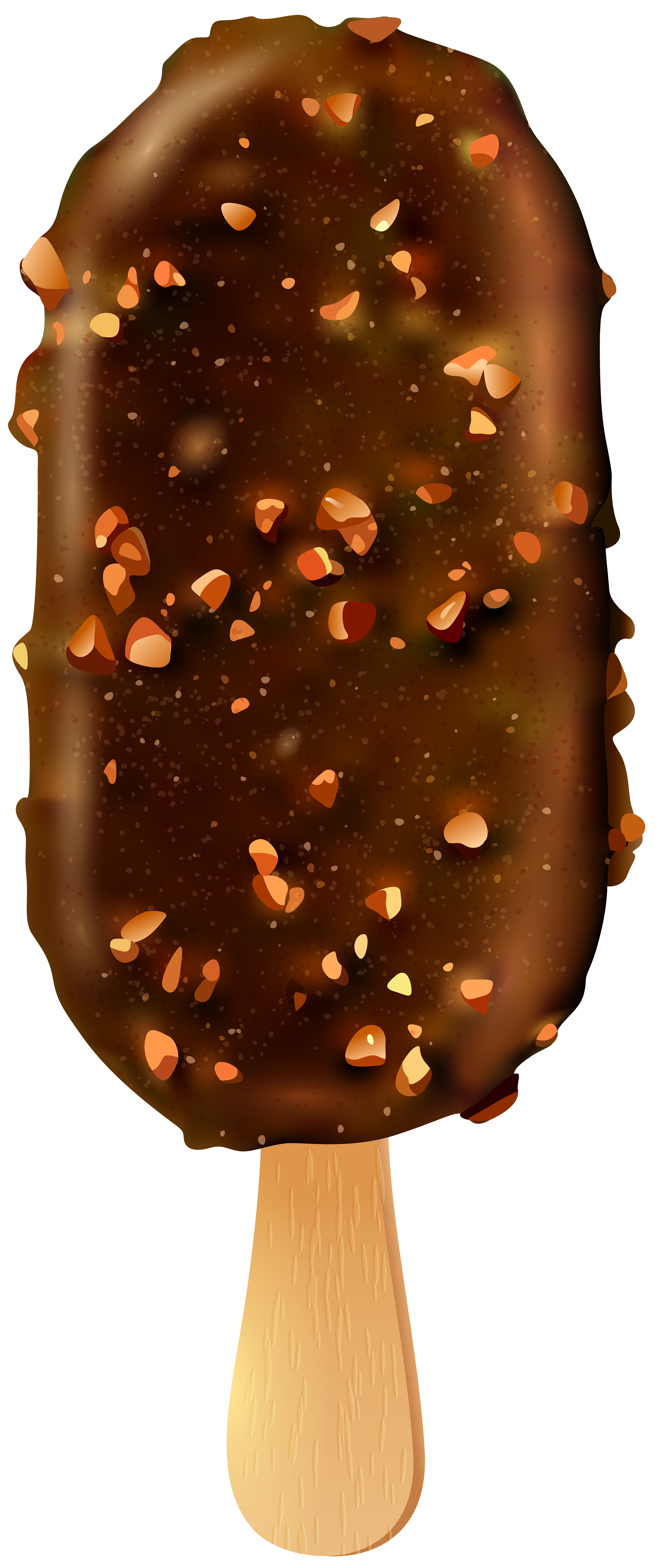 Ice cream and nuts. Clipart rose stick