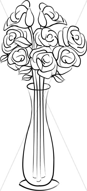 rose clipart vase